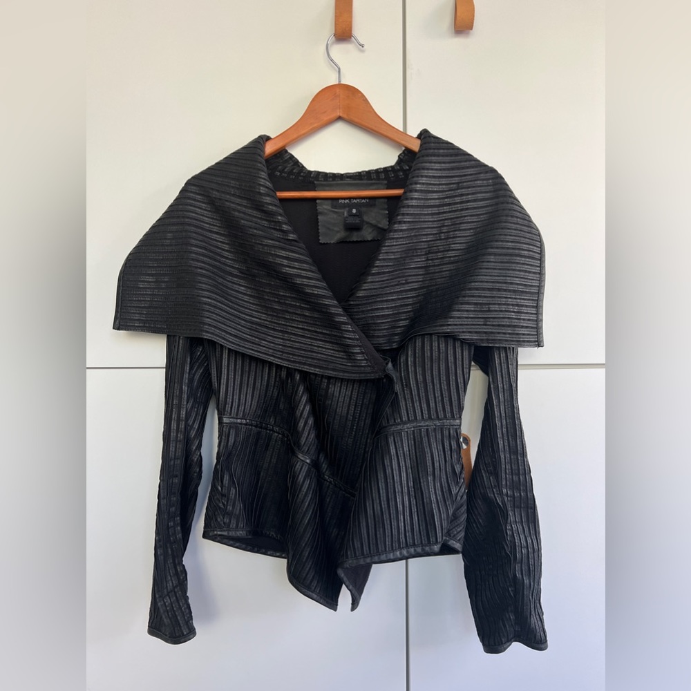 Pink Tartan Leather Jacket